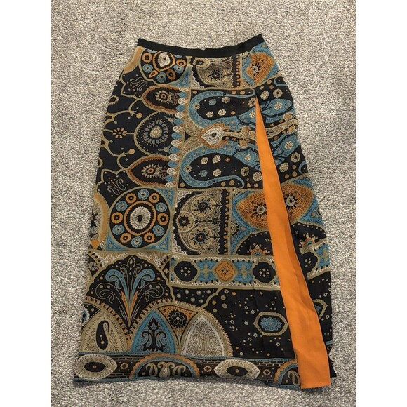 Etro Silk Midi Multicolor Pattern Skirt Women’s Size EU 44 US Medium - Picture 1 of 5